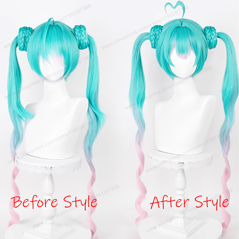 女性のための合成かつら,長さ100cm,耐熱性,アニメ,ミク - Anime Cosplay Wig Heat Resistant のレビューと価格