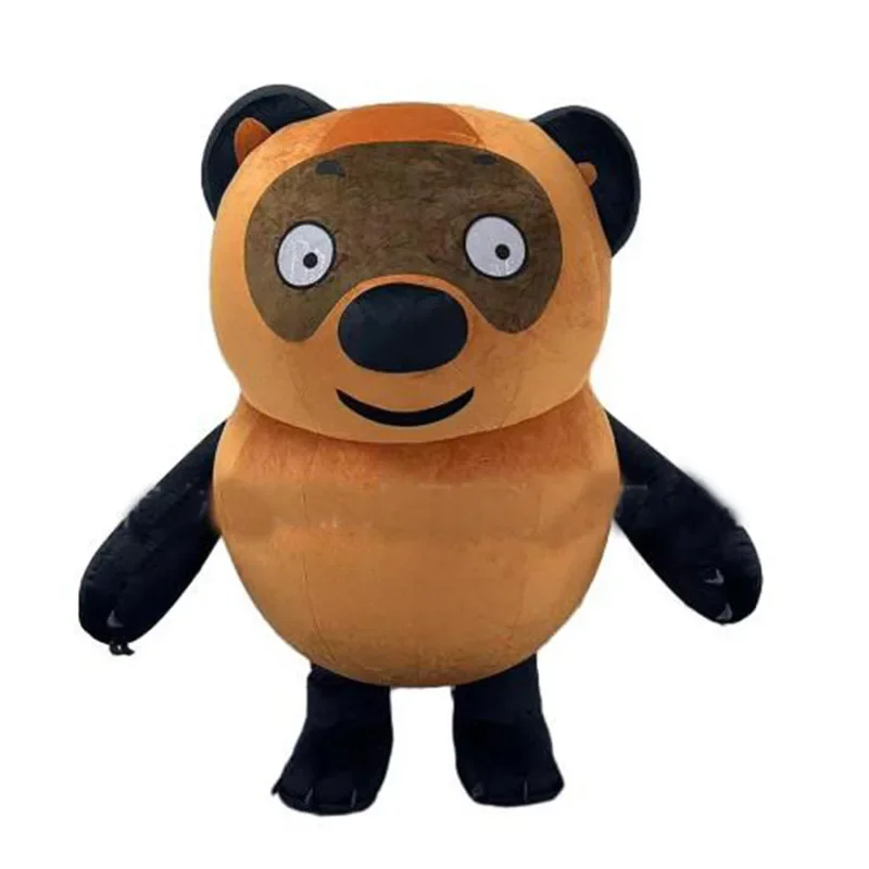 茶色と黒色のクマの着ぐるみ。大人用、全身を覆う、ふわふわ素材 - Costumes のレビューと価格