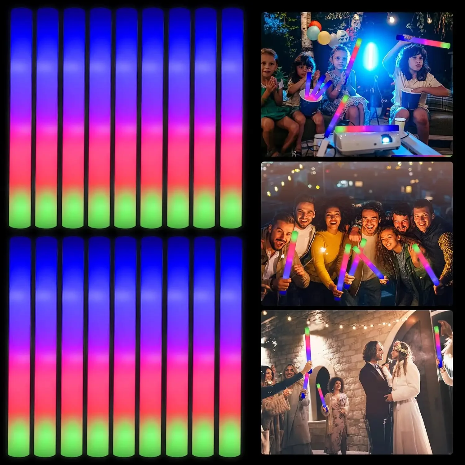 2Z-50個入り LEDフォームグロースティック クリスマス - Flashing Led Foam Sticks Party のレビューと価格