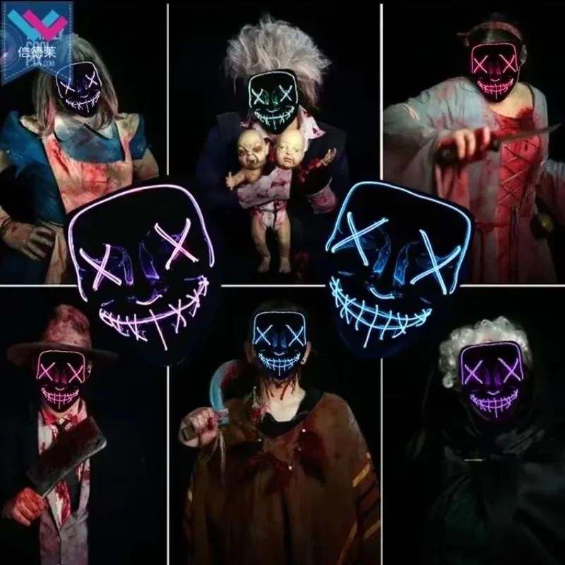 2026 ハロウィンパーティー用品：発光LEDマスク、ワイヤ - Led Purge Mask Halloween のレビューと価格